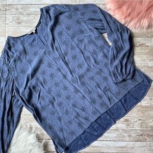 Boden Women’s V-neck Blouse | Hi-low | Blue | size 16